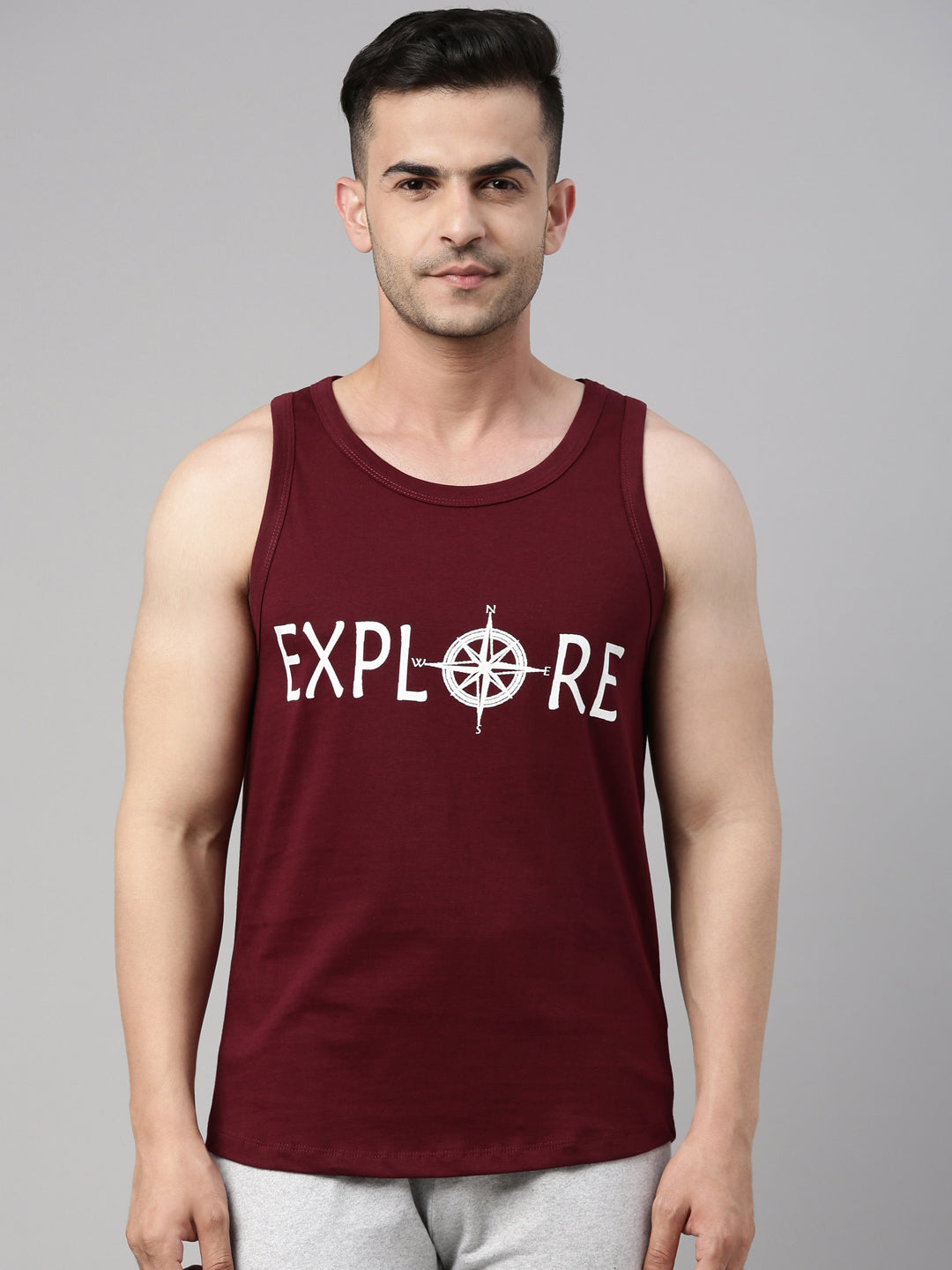 Explore Sleeveless T Shirt Vest Bushirt