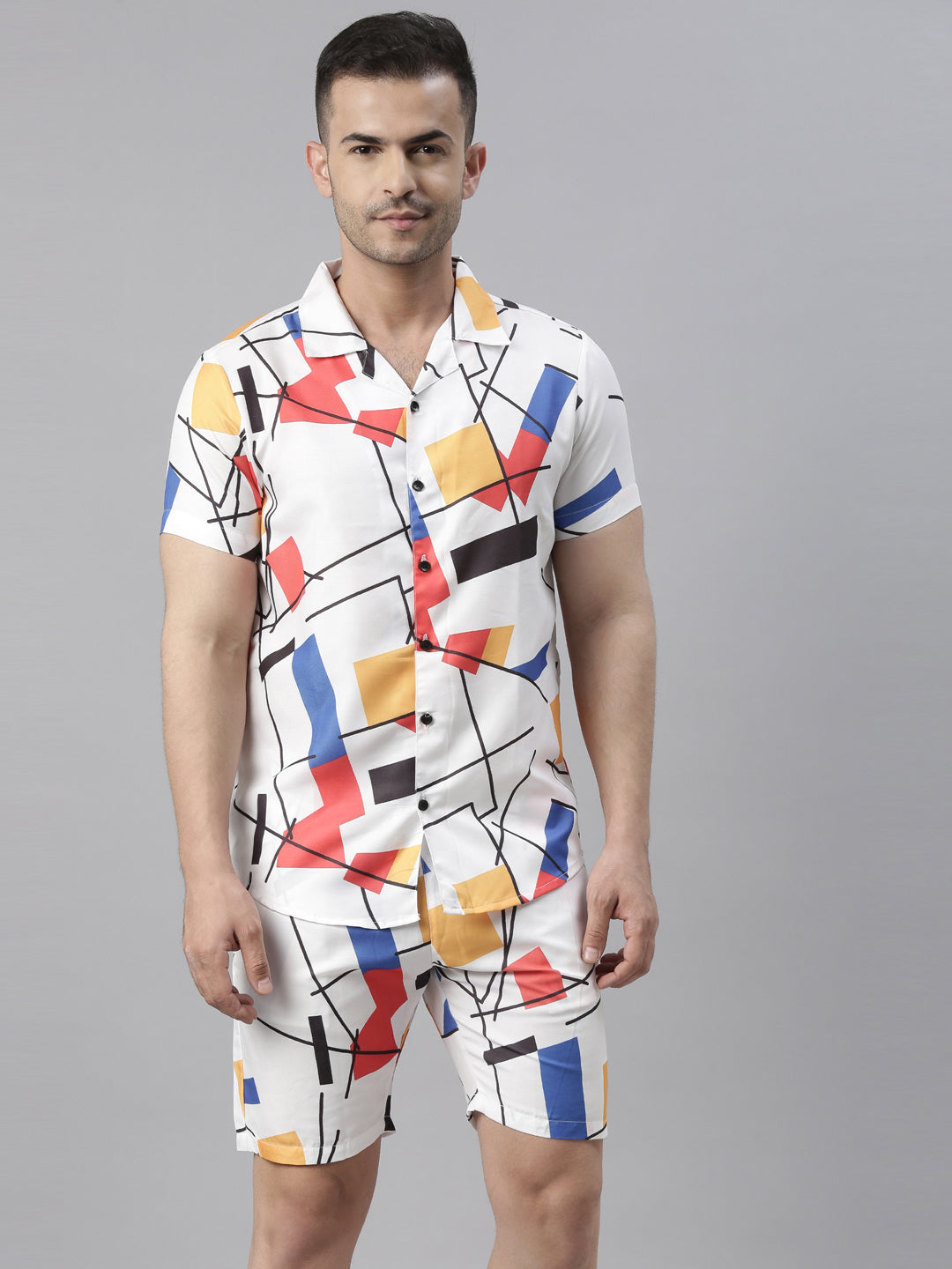 Pop White Night Suits Co-Ords Bushirt