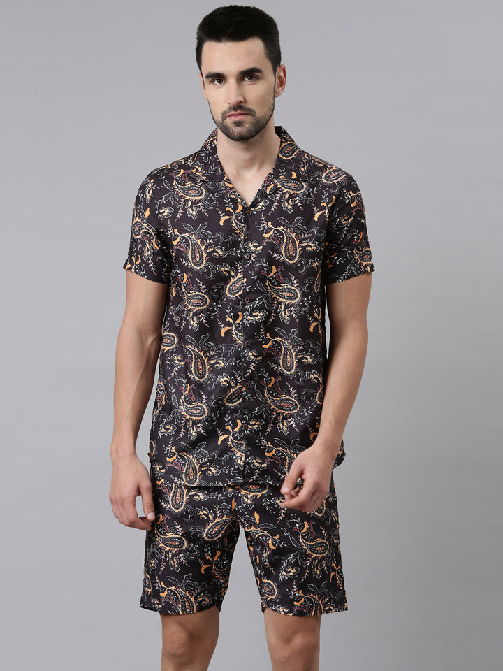 Kalamkari Black Co-Ords Regular Size Co-Ords Bushirt