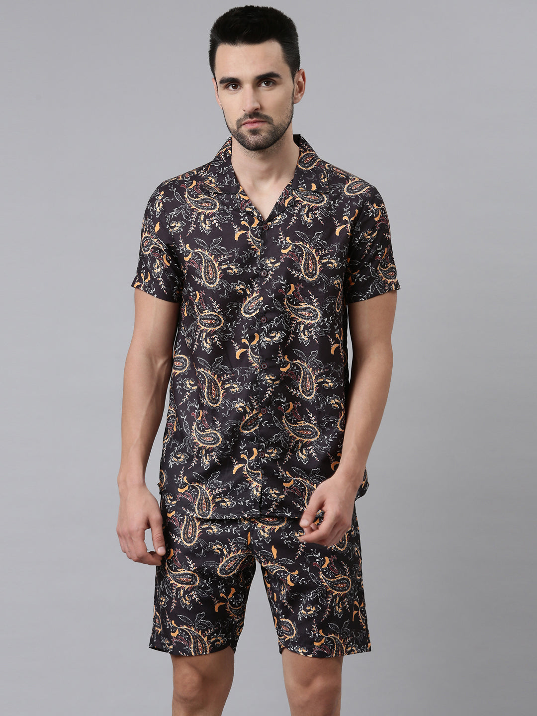 Kalamkari Black Co-Ords Co-Ords Bushirt