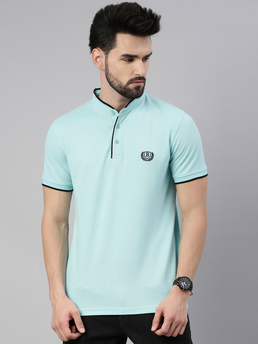 Bright Sky Chinese Collar Polo T-Shirt Polo Tees Bushirt