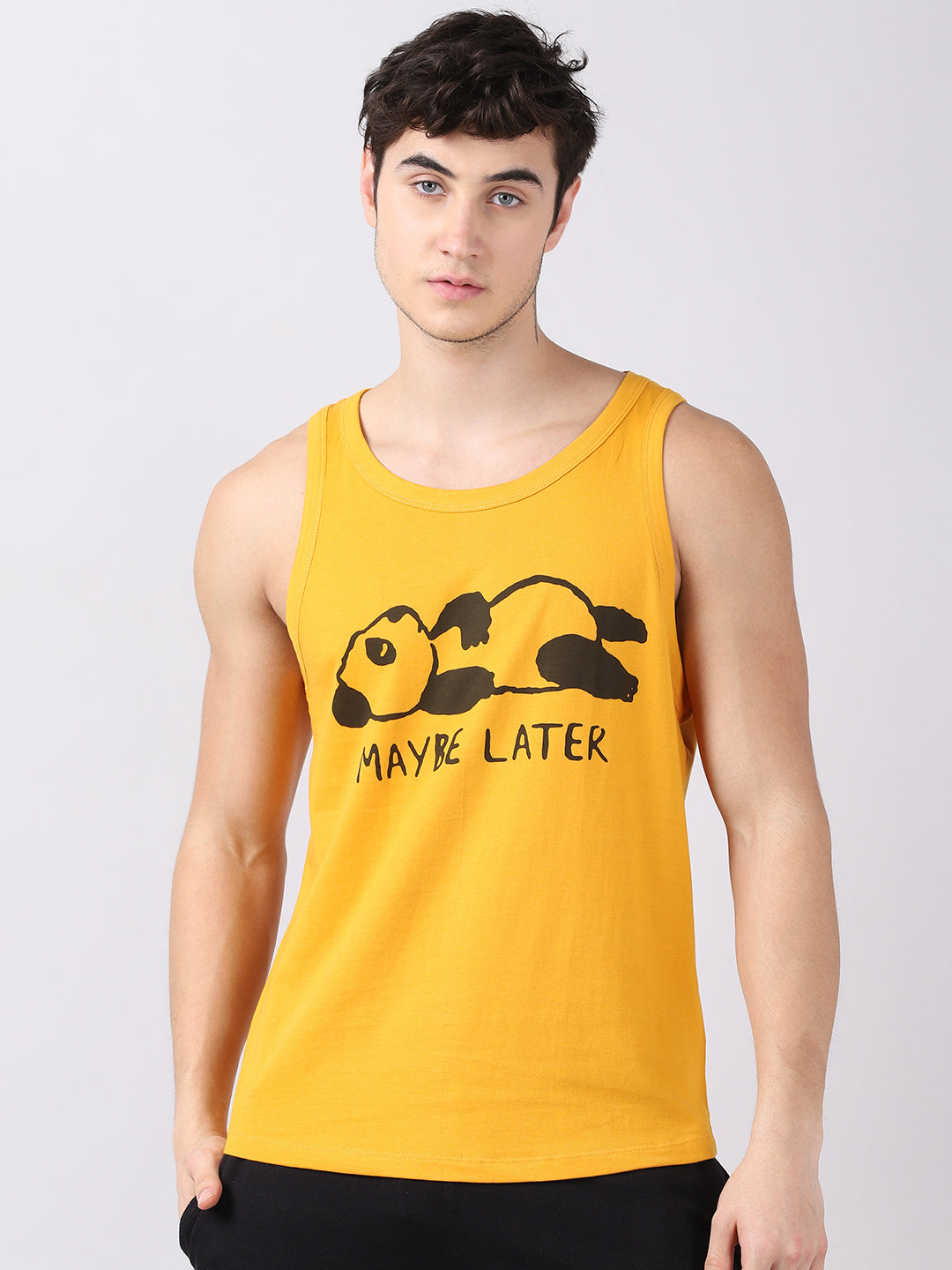 May Be Later Sleeveless T-Shirt Vest Bushirt