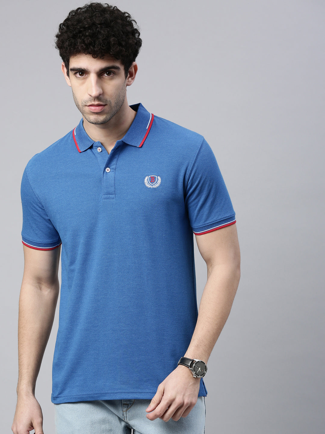 Ocean Mélange Tipped Polo T-Shirt Polo Tees Bushirt