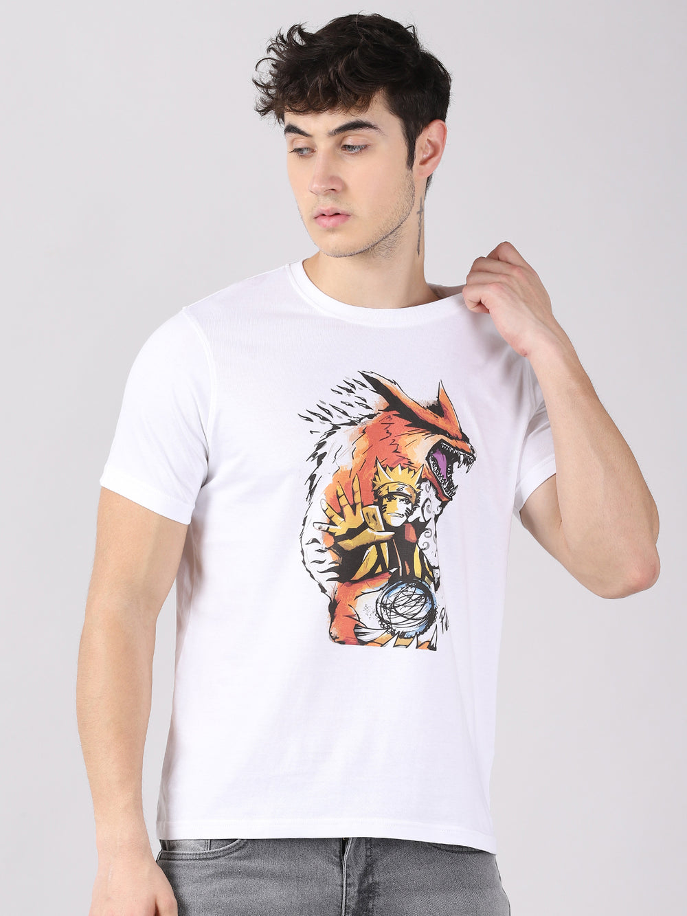 Rasengan with Kyubi - Naruto Anime T-Shirt Graphic T-Shirts Bushirt