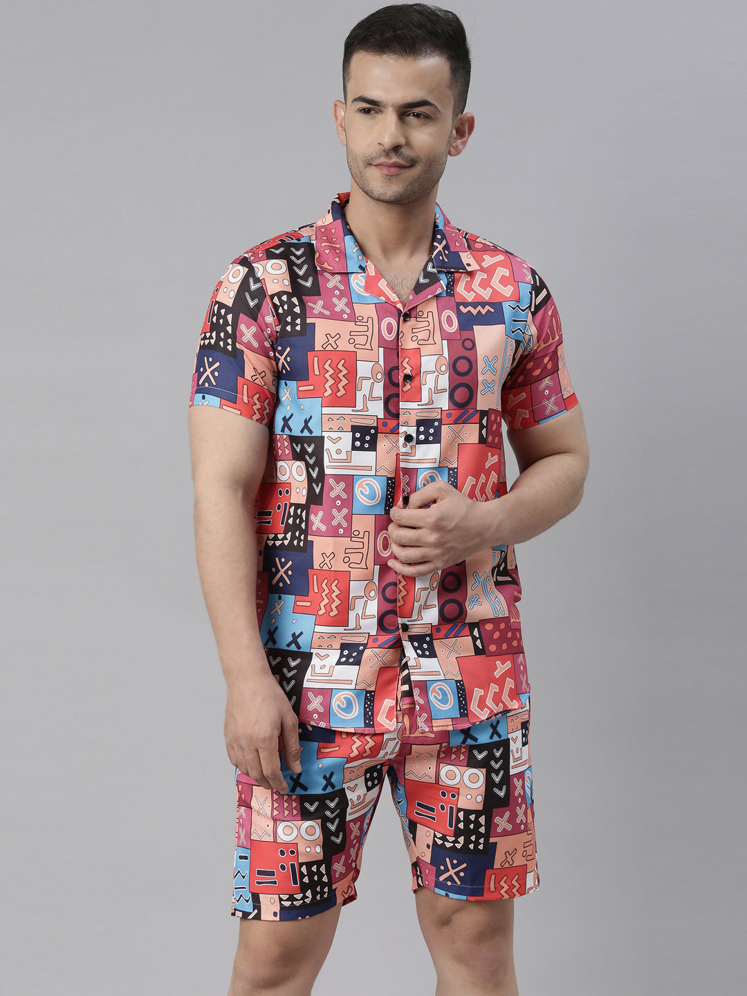 Tribal Blue Night Suits Co-Ords Bushirt