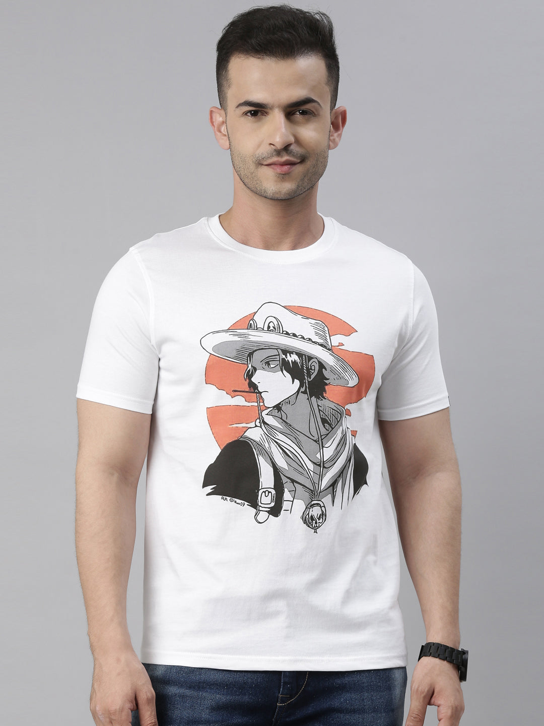 Fire Fist - One Piece White Anime T-Shirt Graphic T-Shirts Bushirt