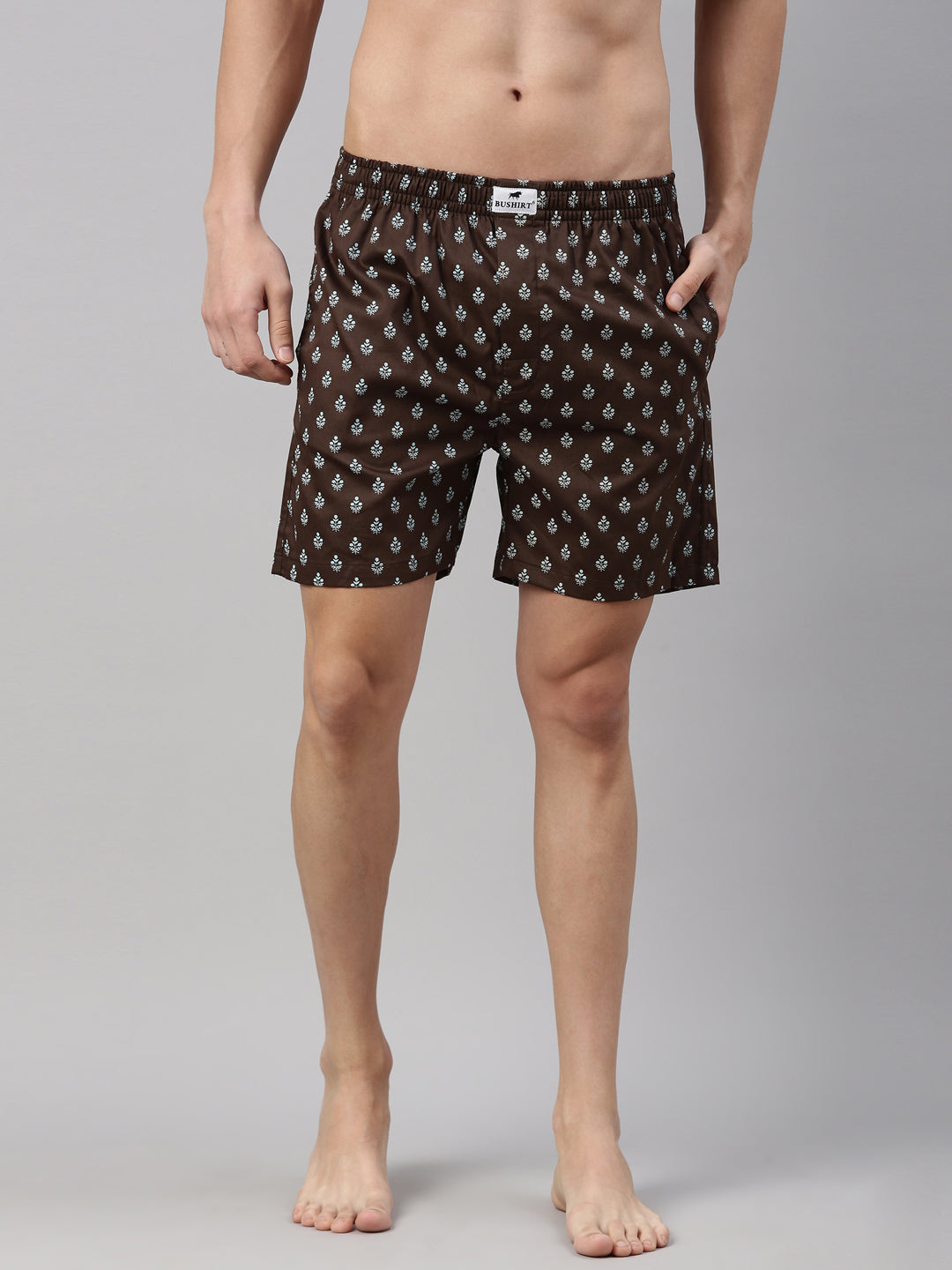 All Over Printed Iron Grey Boxers Boxers Bushirt