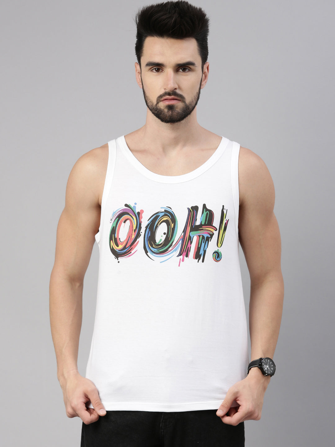 Ohh!! Sleeveless T-Shirt Vest Bushirt