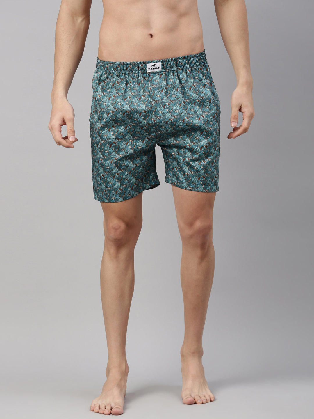 Tropical Leaf Blue Boxers Boxers Bushirt