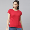 Red Solid Women's T-Shirt Women's Plain T-Shirt Bushirt
