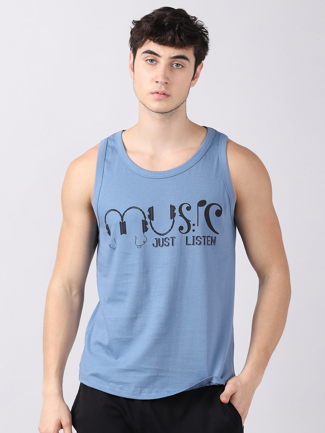 Music Sleeveless T-Shirt Vest Bushirt