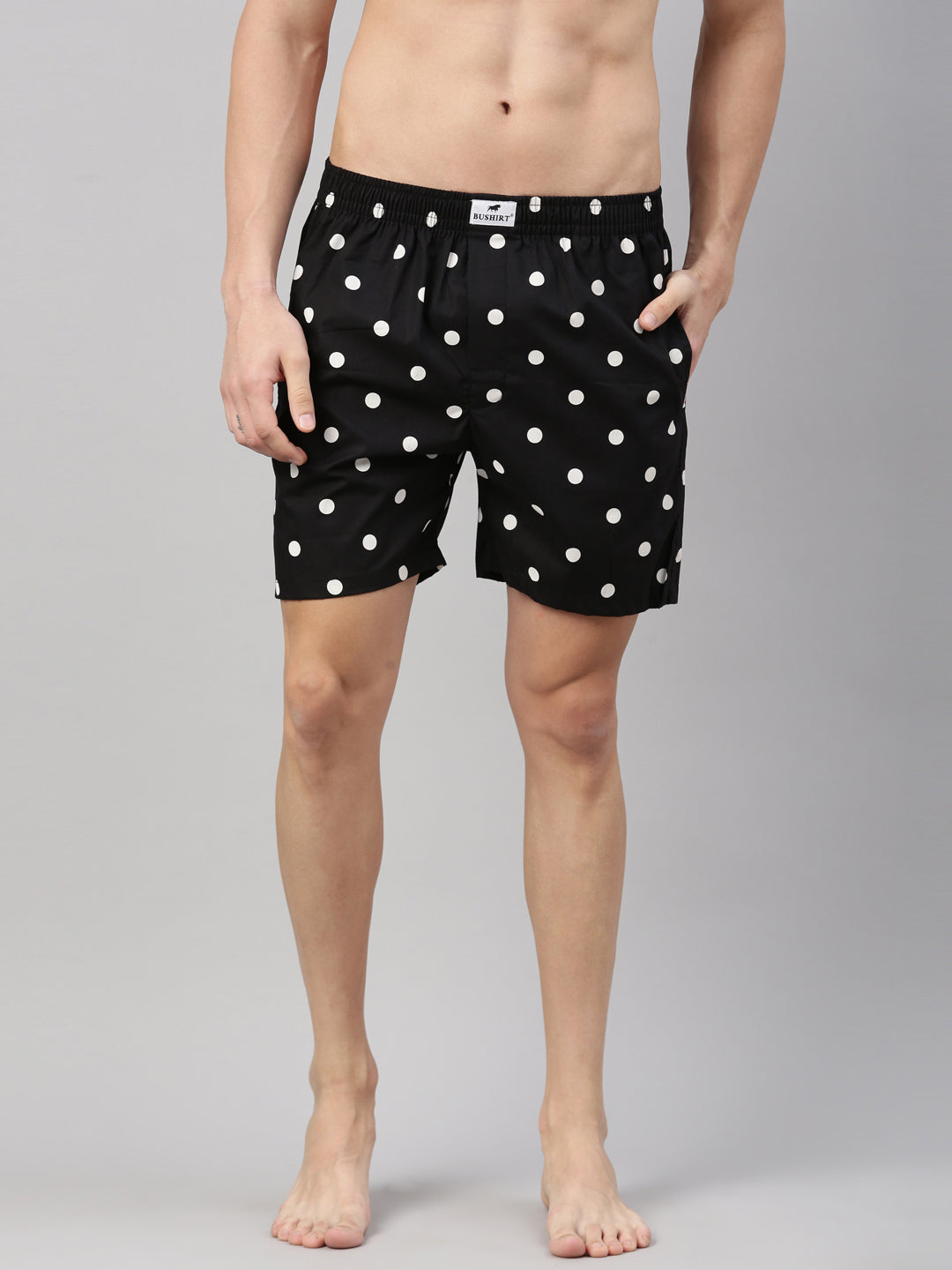 Polka Dots Black Boxers Boxers Bushirt