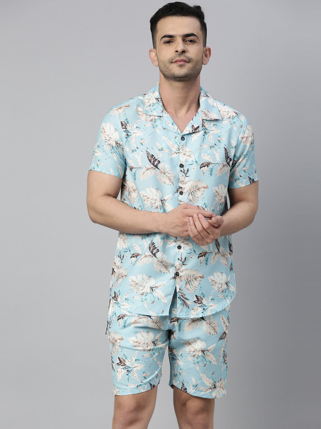 Delicosa Light Blue Co-Ords Co-Ords Bushirt