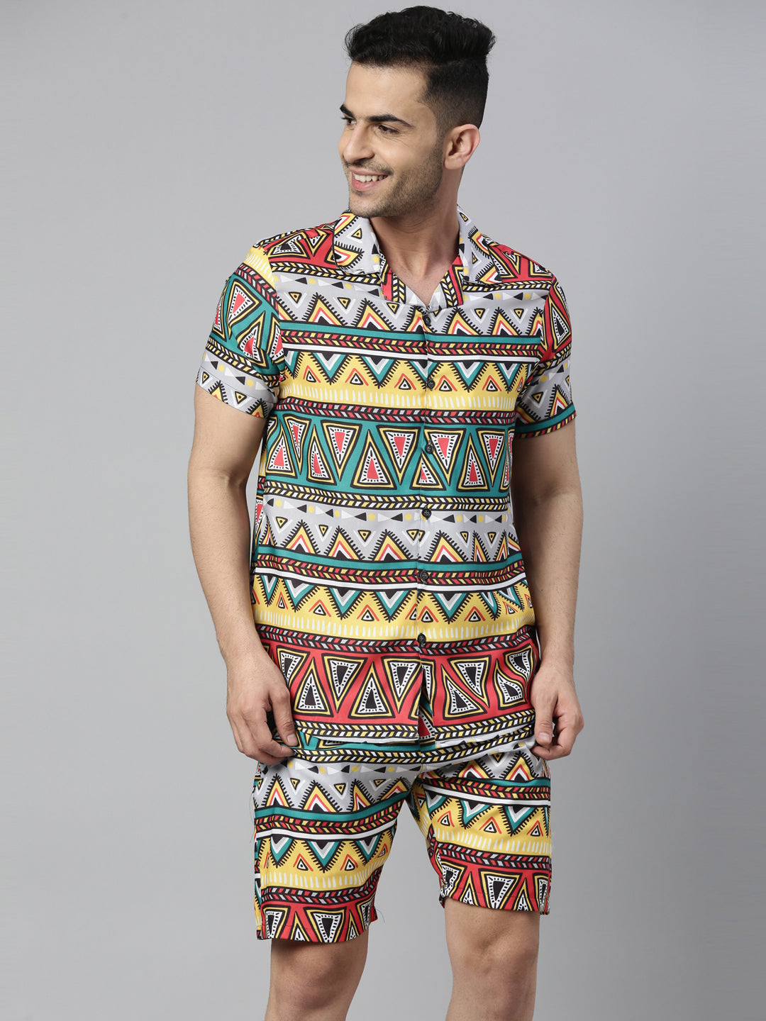 Kalamkari Yellow Co-Ords Co-Ords Bushirt