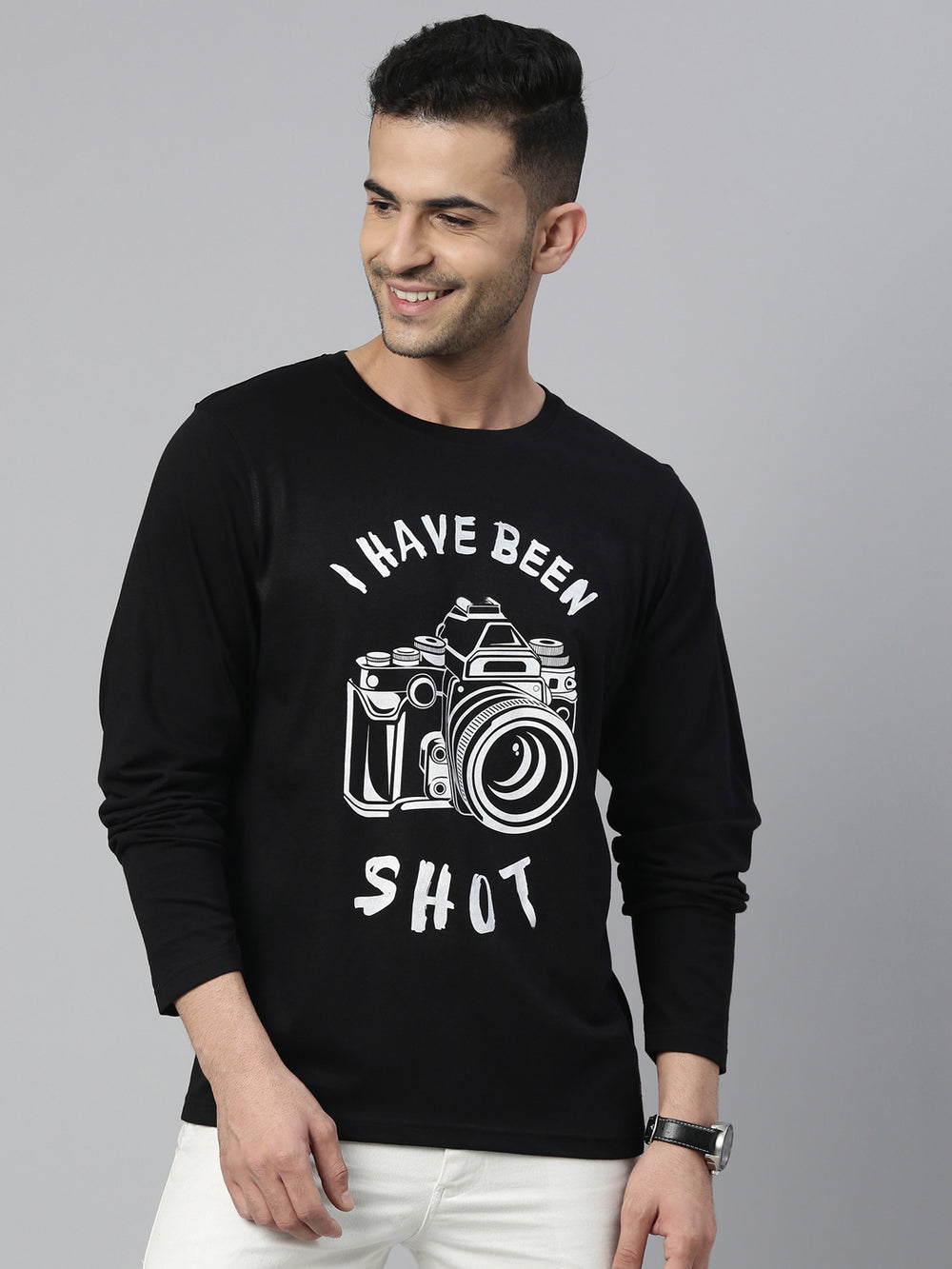 I Have Been Shot Black Full Sleeves T Shirt Full Sleeves Bushirt