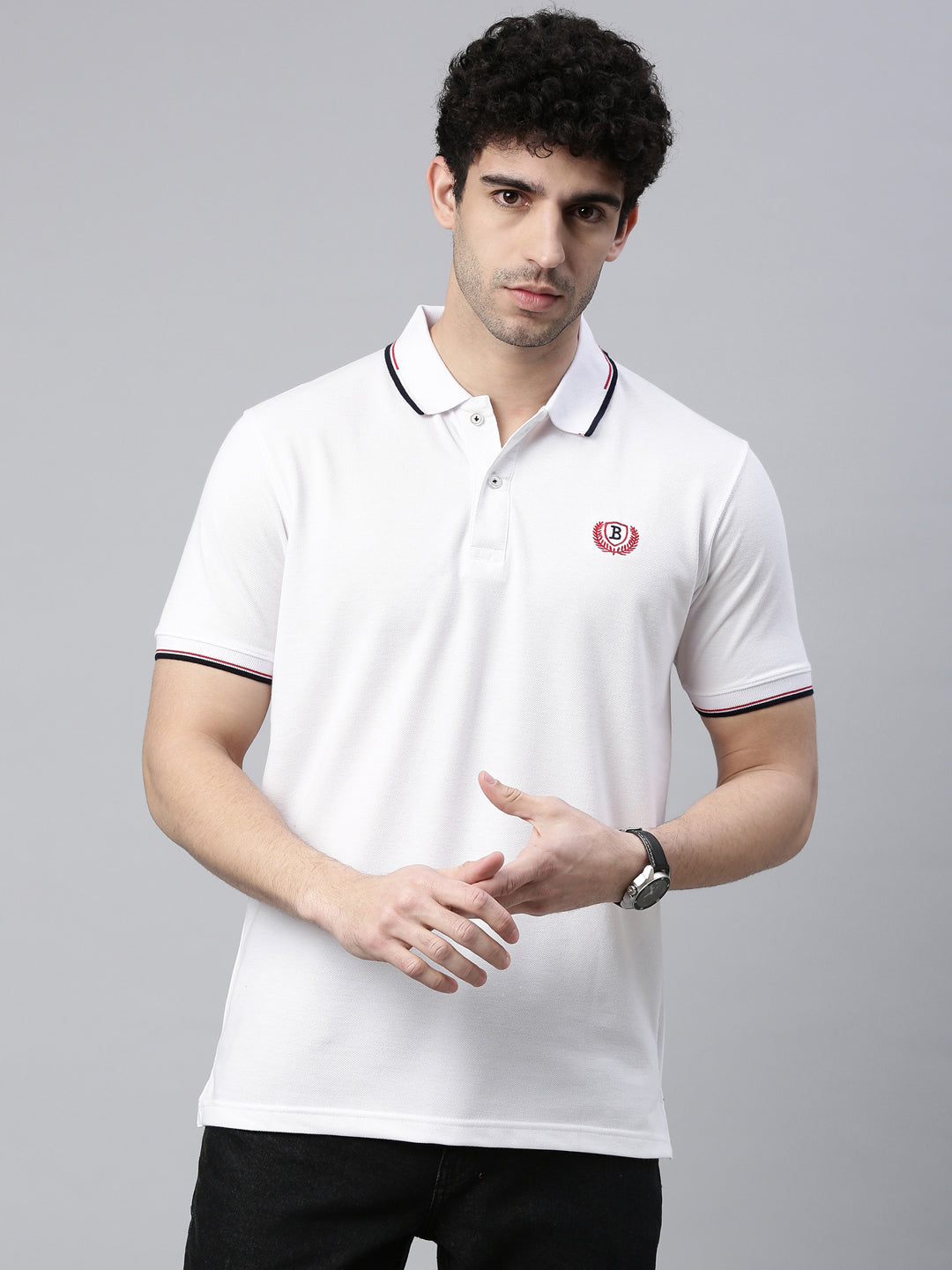 White Tipped Polo T-Shirt Polo Tees Bushirt