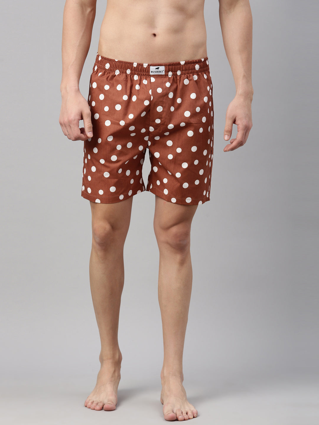 Polka Dots pecan Brown Boxers Boxers Bushirt
