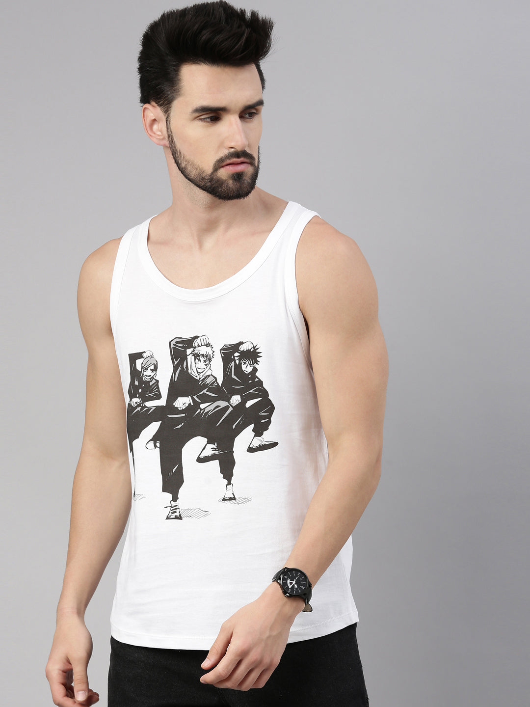 Hanging out with the jjk trio for the last time Anime Sleeveless T-Shirt Vest Bushirt