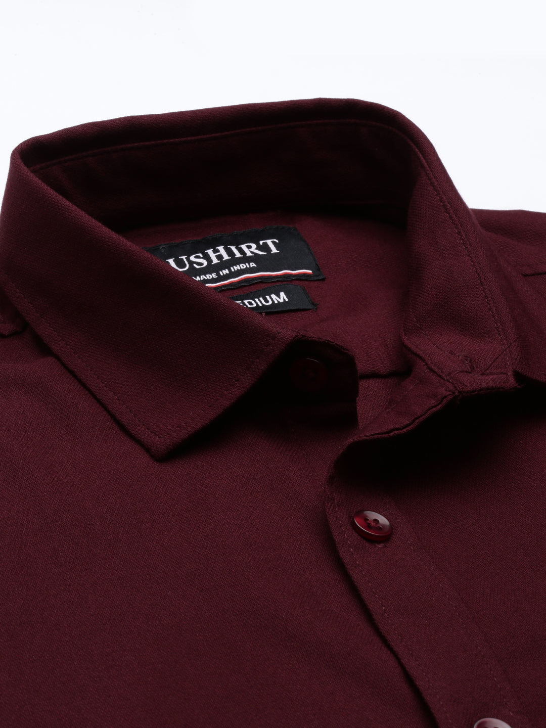 Maroon Solid Casual Shirt Solid Shirt Bushirt