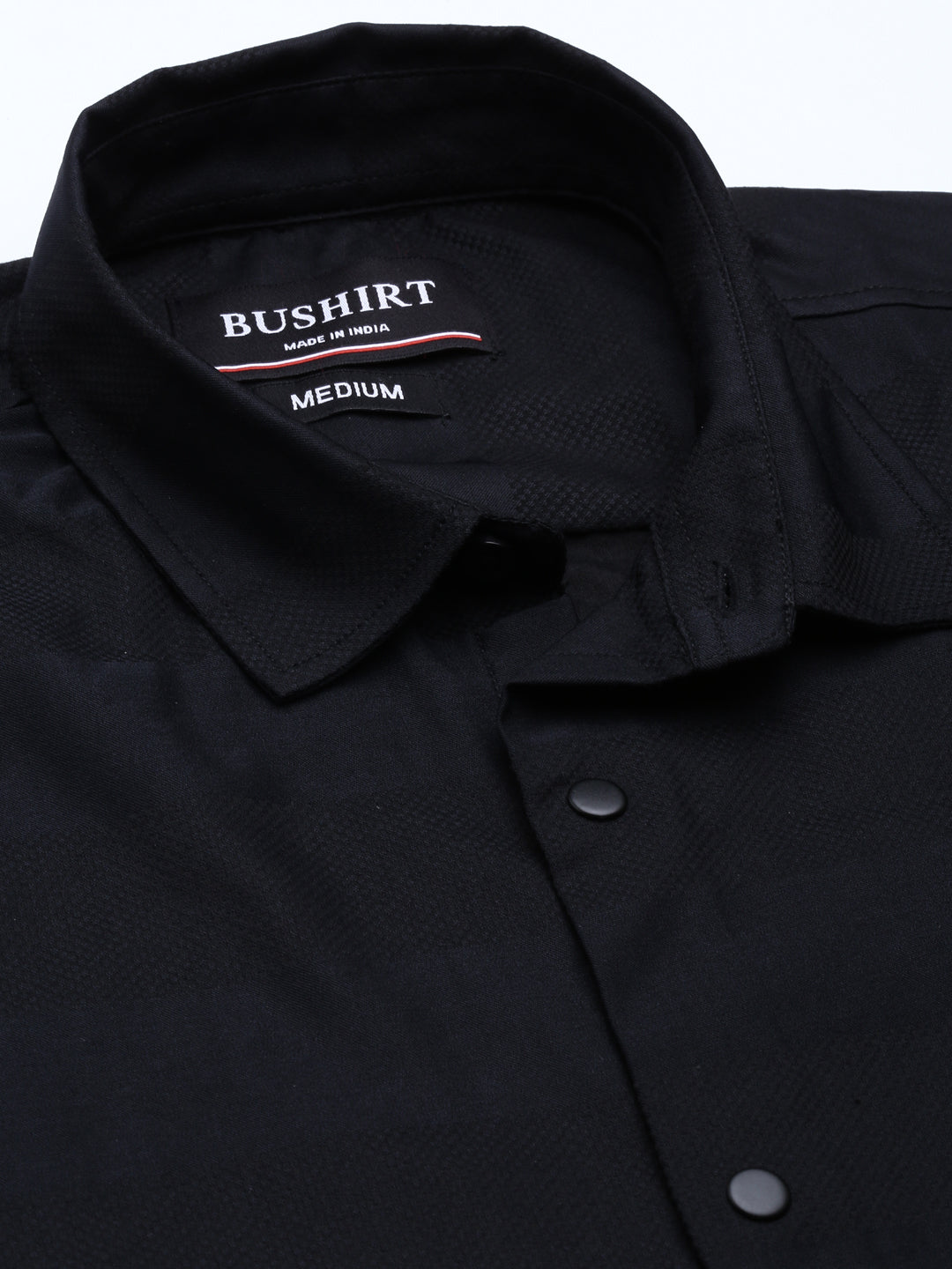 Black Solid Shirt Solid Shirt Bushirt