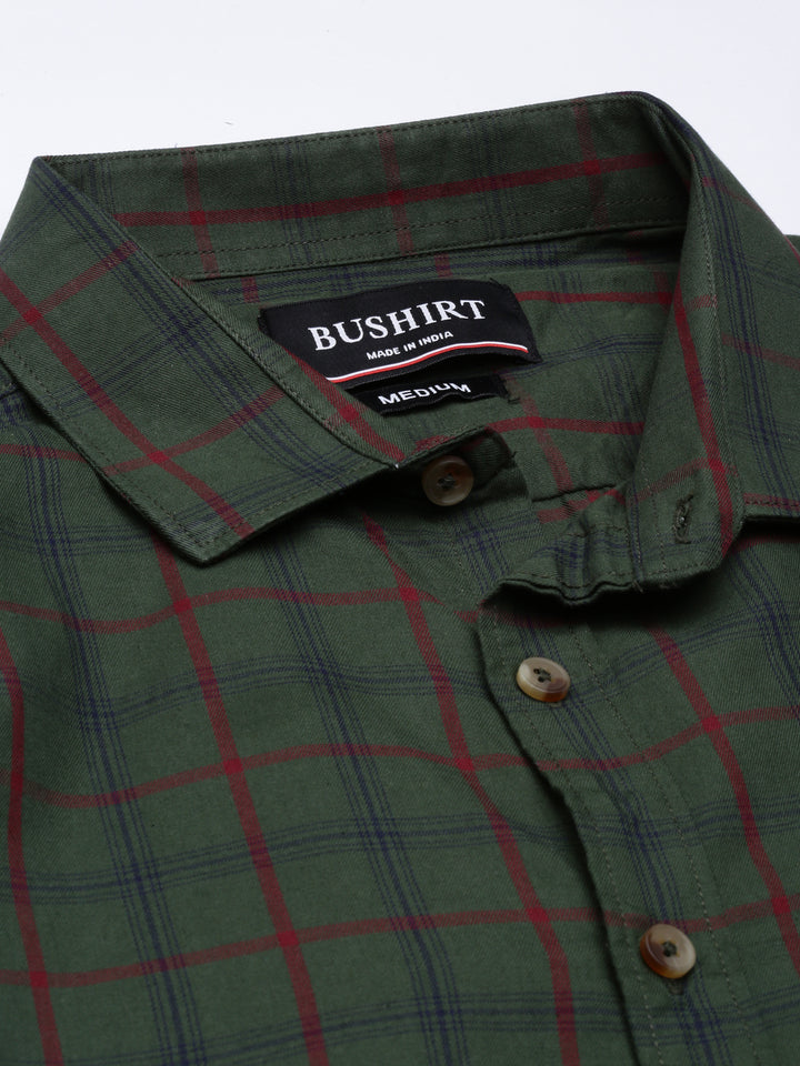 Heritage Green Checks Shirt Checks Shirt Bushirt