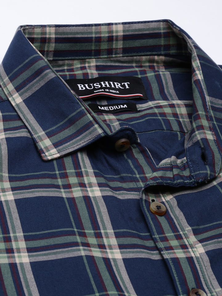 Heritage Persian Blue Checks Shirt Checks Shirt Bushirt