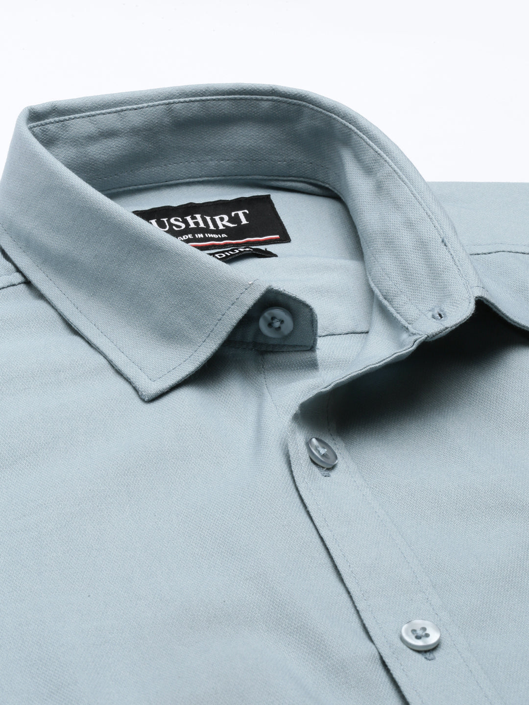 Steel Blue Solid Casual Shirt Solid Shirt Bushirt
