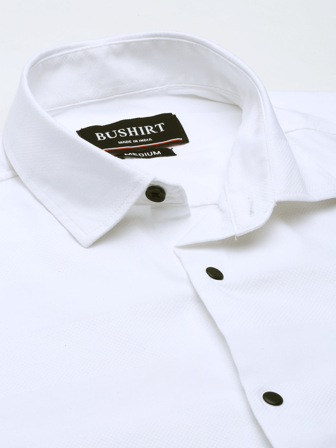 White Solid Shirt Solid Shirt Bushirt