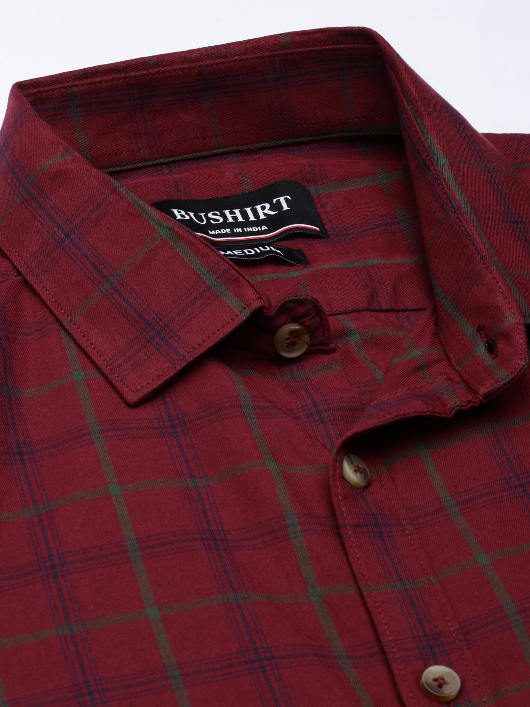Heritage Maroon Checks Shirt Checks Shirt Bushirt