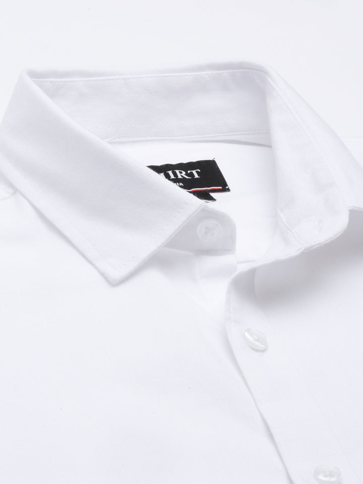 White Solid Casual Shirt Solid Shirt Bushirt
