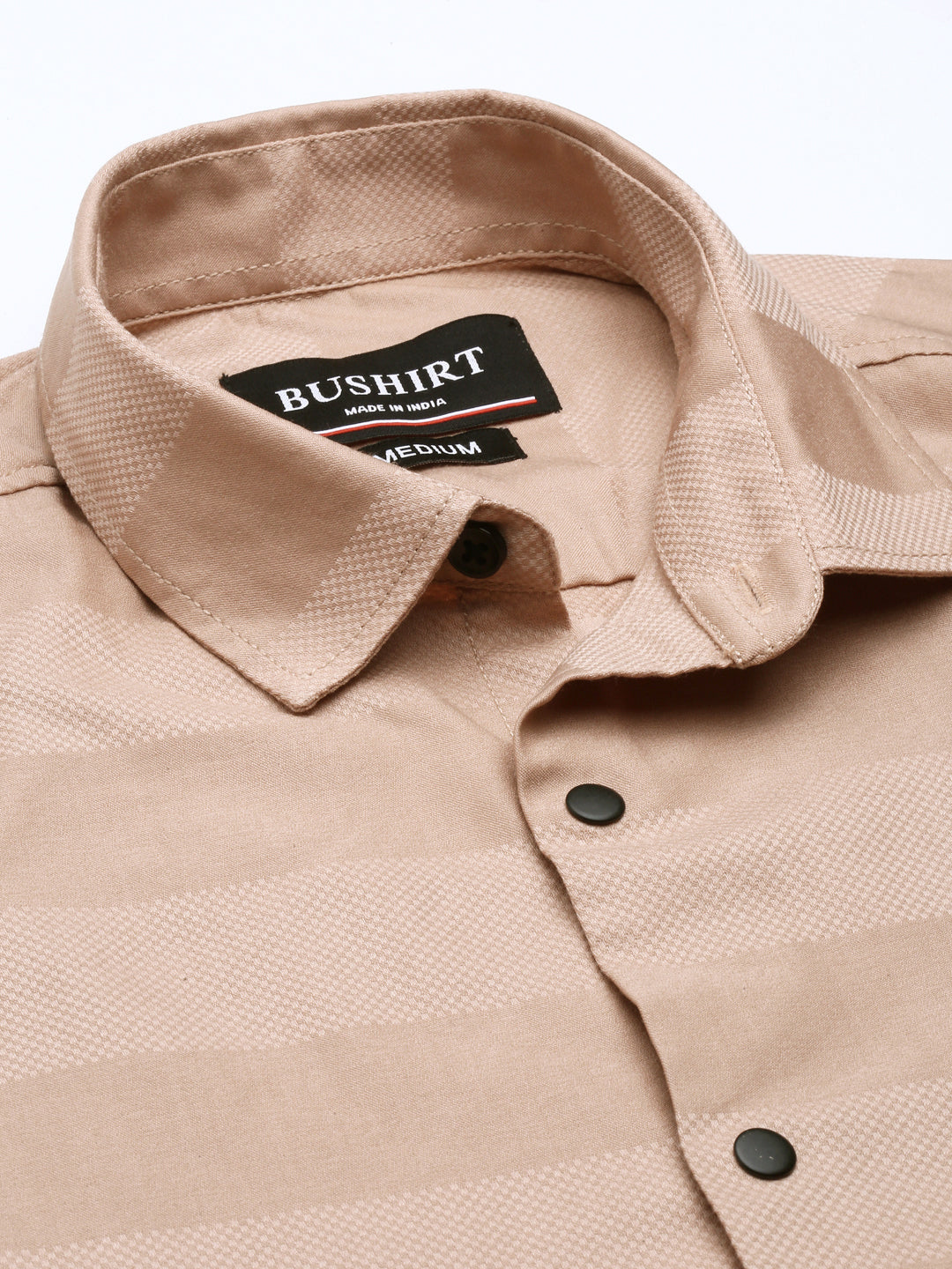 Beige Solid Shirt Solid Shirt Bushirt