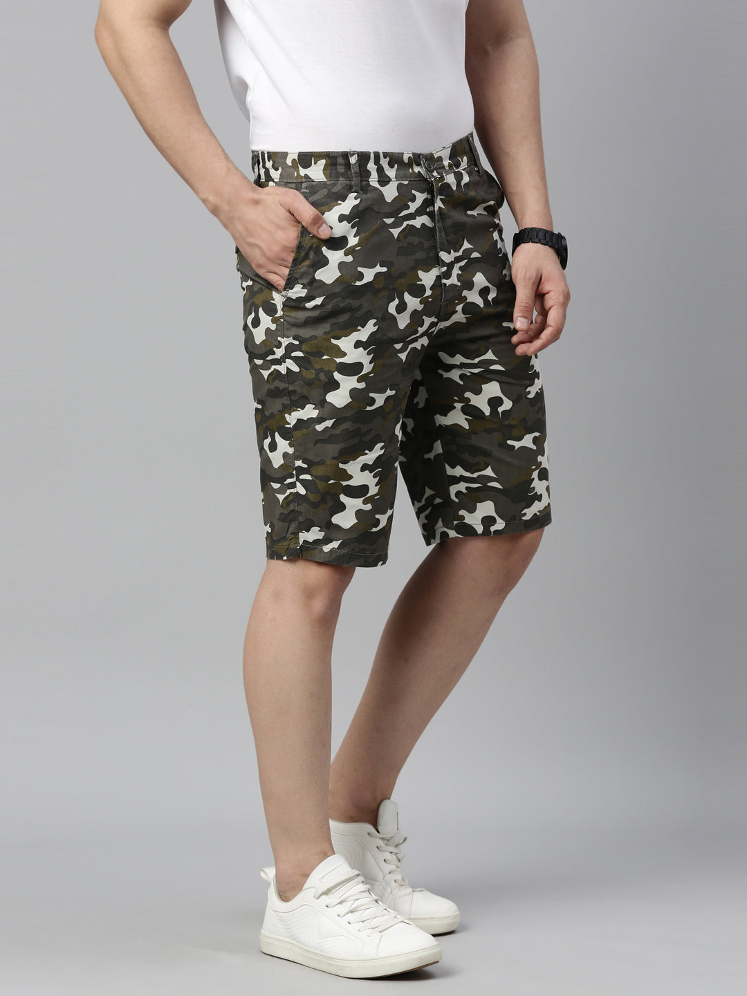 White Camouflage Shorts Men's Shorts Bushirt