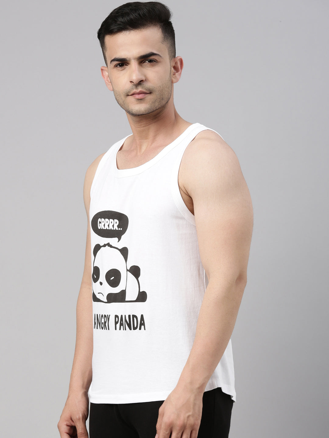 Angry Panda Sleeveless T Shirt Vest Bushirt