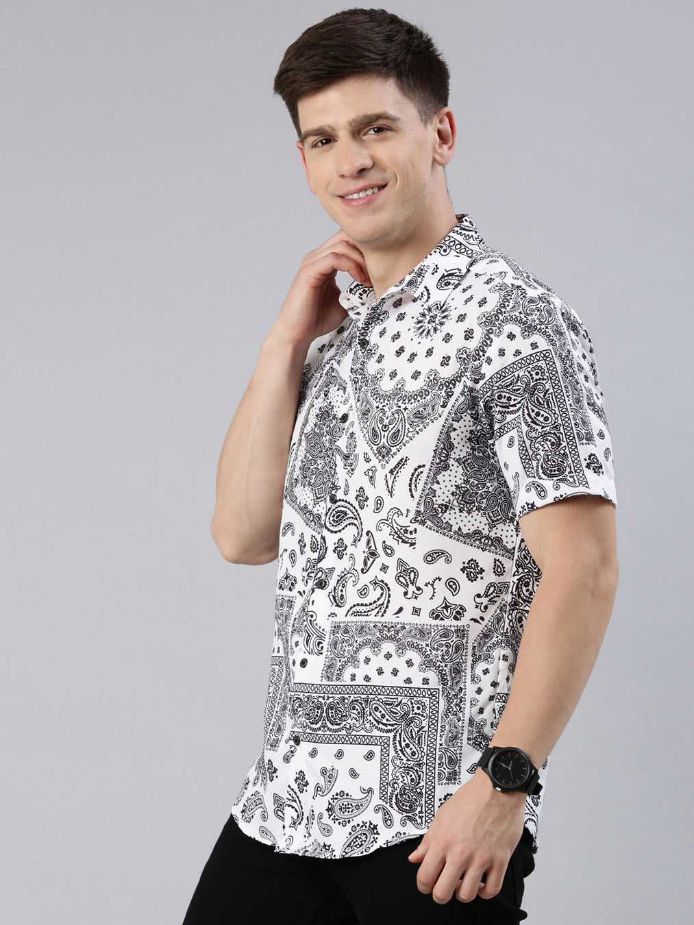Ornamental Arcade White Shirt Printed Shirt Bushirt