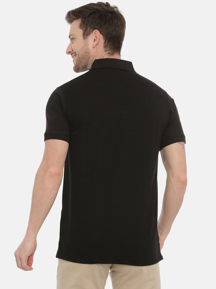 Black Polo Neck T-Shirt Polo Tees Bushirt