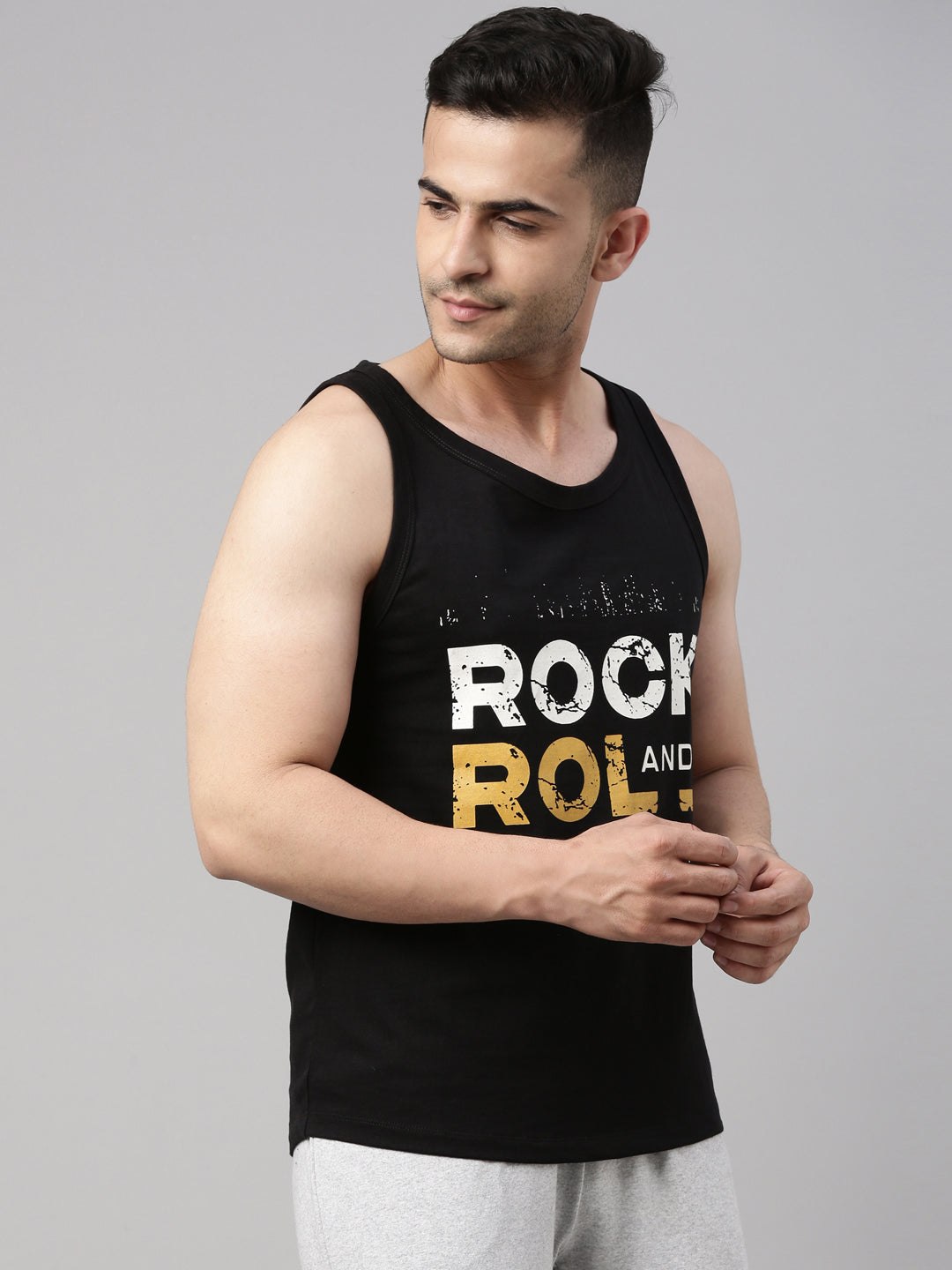 Rock & Roll Sleeveless T Shirt Vest Bushirt