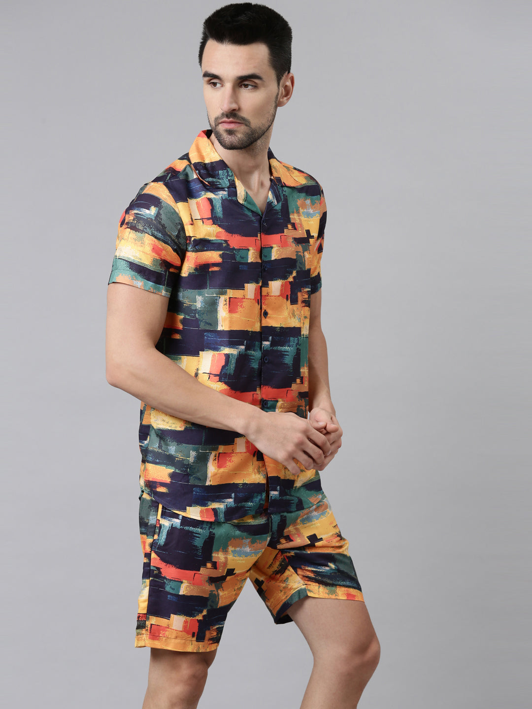 Orange Printed Co-Ords Co-Ords Bushirt