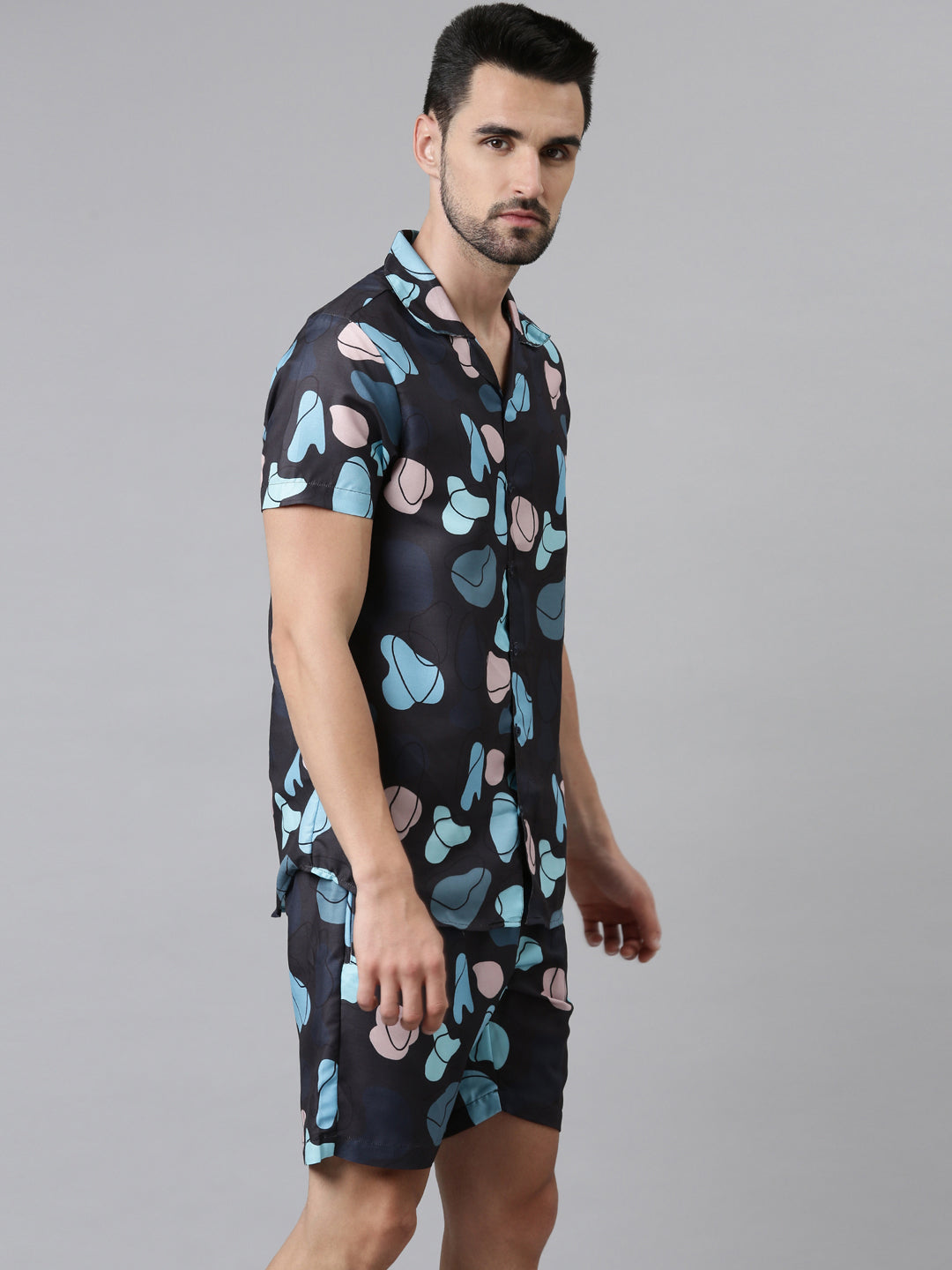 Sky Blue Printed Co-Ords Co-Ords Bushirt
