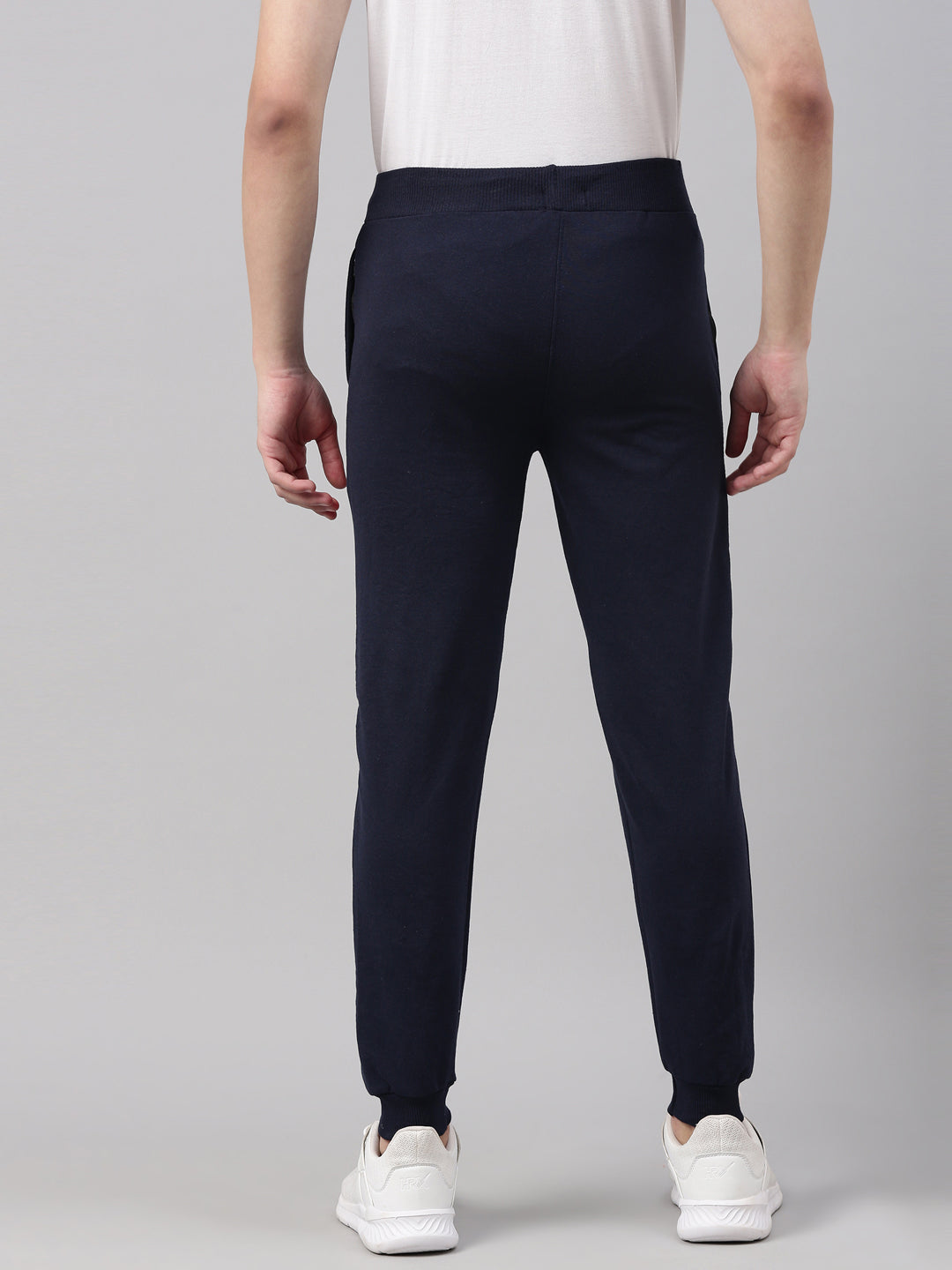 Navy Blue Solid Side Block Joggers Men's Joggers Bushirt