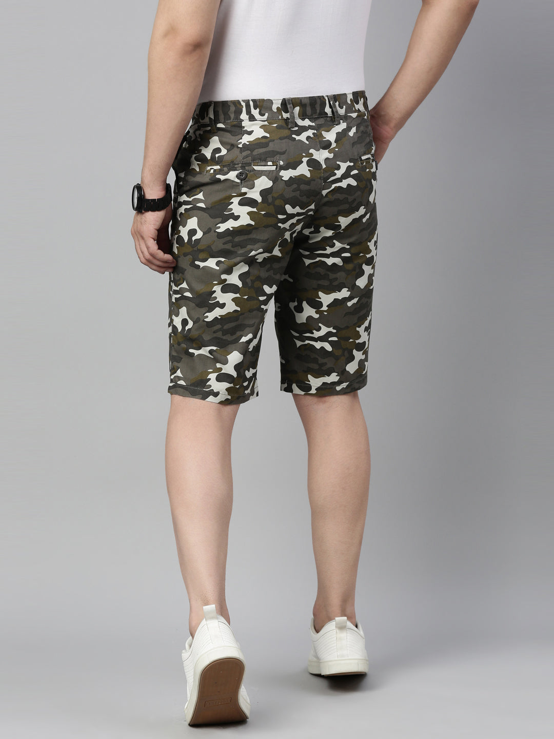 White Camouflage Shorts Men's Shorts Bushirt