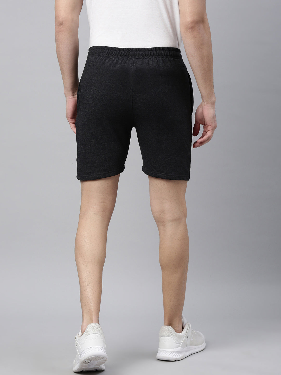 Charcoal Grey Side Block Print Shorts Men's Shorts Bushirt