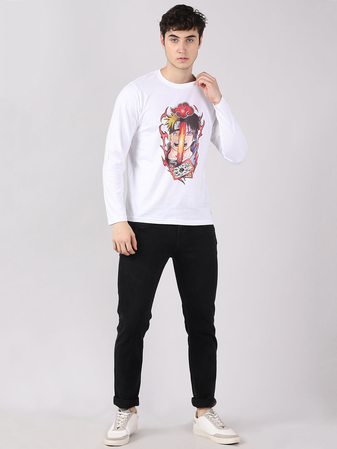 Tatouage sasuke - Naruto Anime T-Shirt Full Sleeves Bushirt
