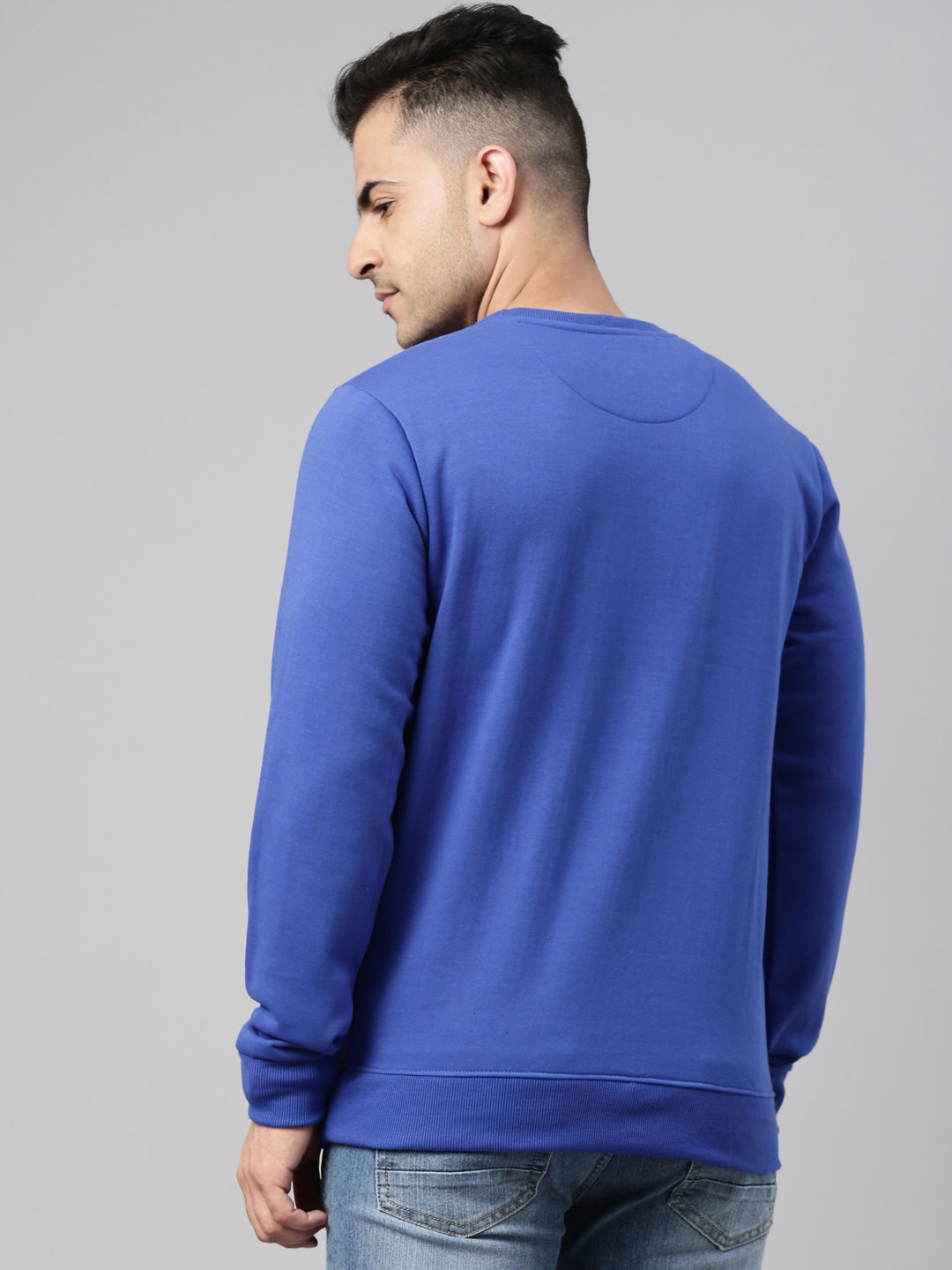 Royal Blue Solid Sweatshirt Sweatshirt Bushirt
