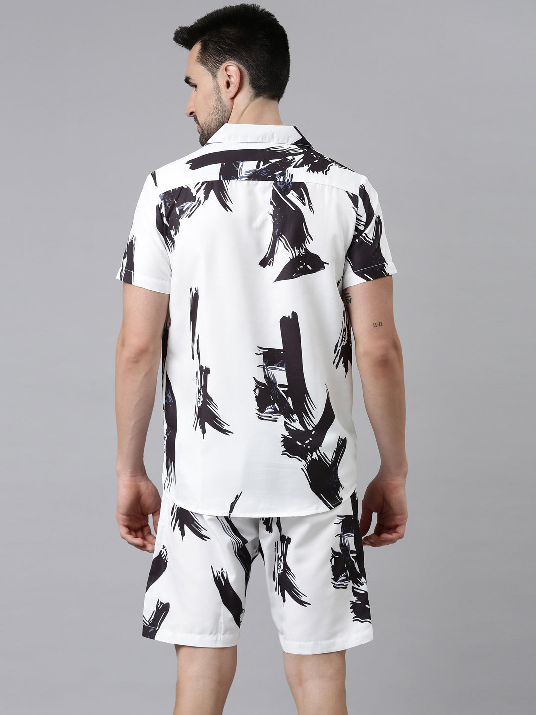 White Printed Co-Ords Regular Size Co-Ords Bushirt