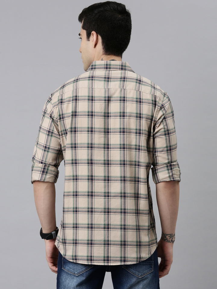 Heritage Beige Checks Shirt Checks Shirt Bushirt