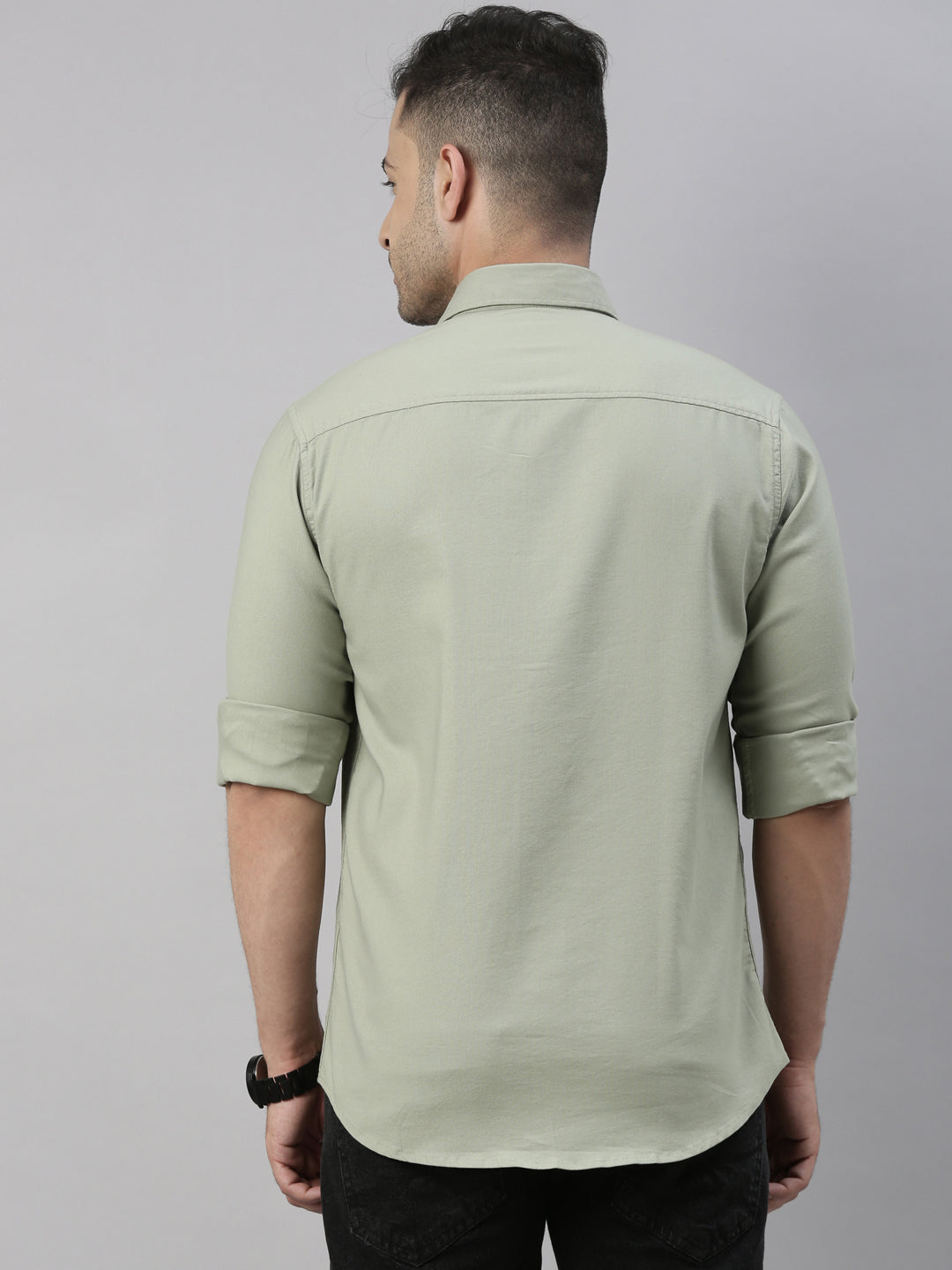 Pickle Green Solid Casual Shirt Solid Shirt Bushirt
