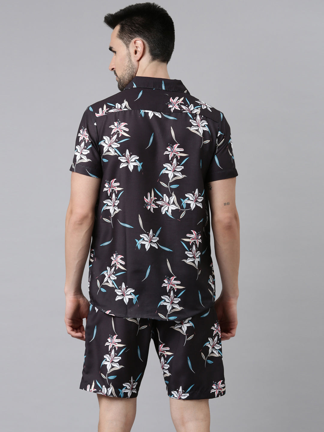 Hibiscus Black Co-Ords Co-Ords Bushirt
