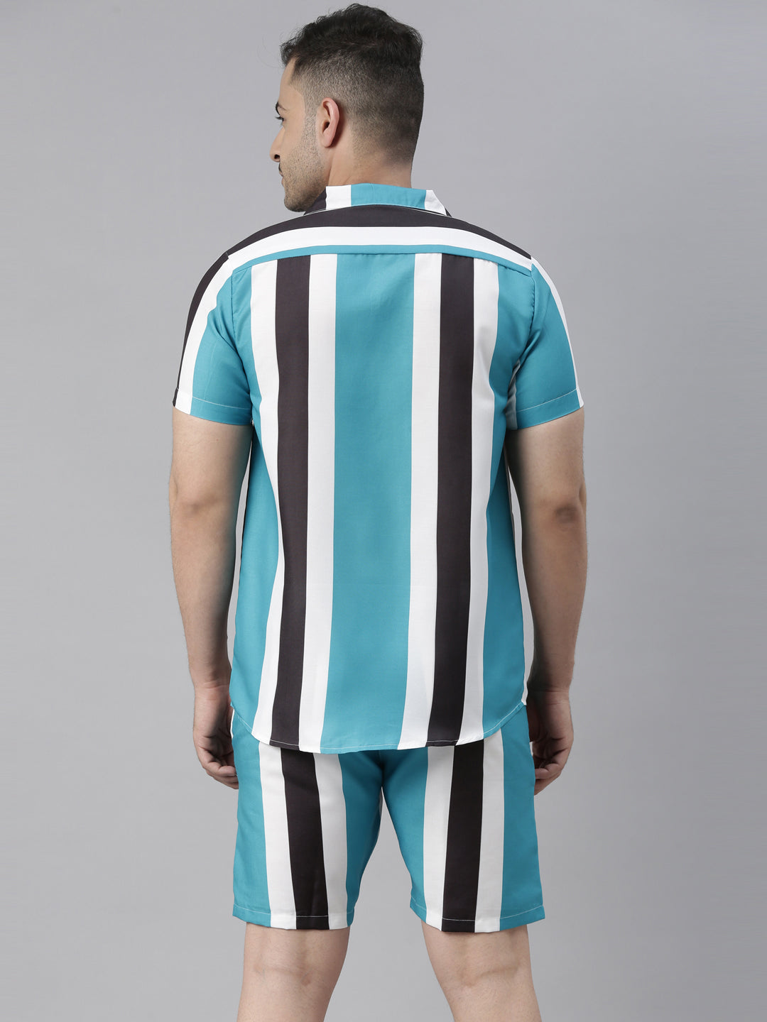 Spruce Blue Stripe Night Suits Co-Ords Bushirt