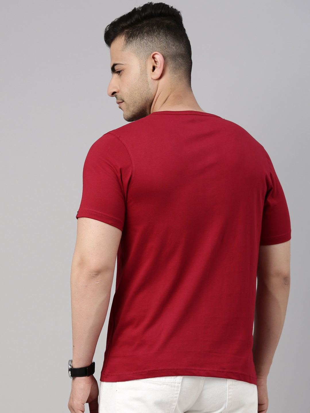 Maroon Half Sleeves Henley T Shirt Henley T Shirt Bushirt