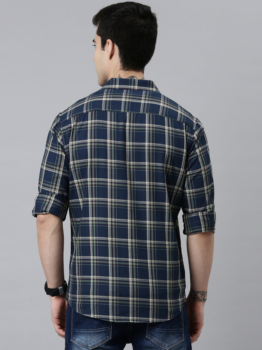 Heritage Persian Blue Checks Shirt Checks Shirt Bushirt   